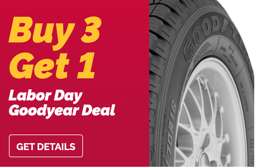 Labor Day Deals on Oil Change, Goodyear Tires, Wheel Alignments, & Car AC